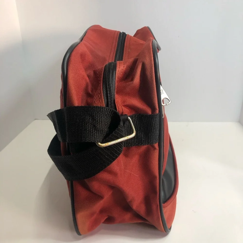 American Tourister Small Red Overnight Bag 14” With Shoulder Strap.